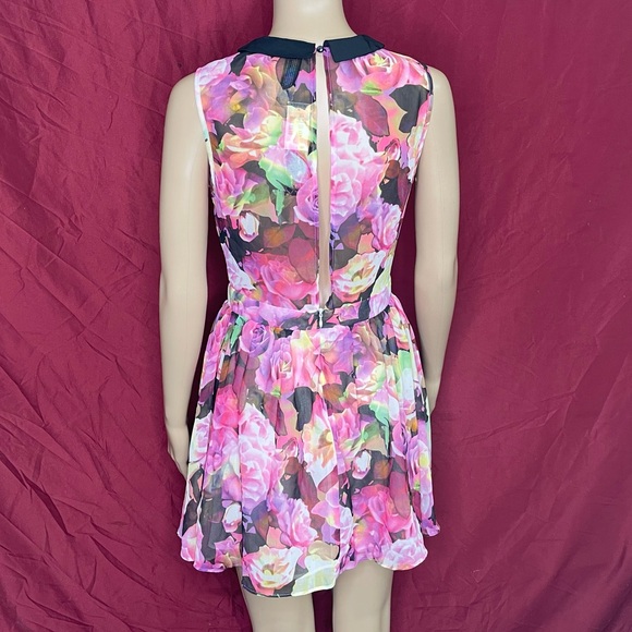 2014 Pretty Little Liars Hanna Chiffon Collared Bold Floral Mini Dress SP - Picture 4 of 7